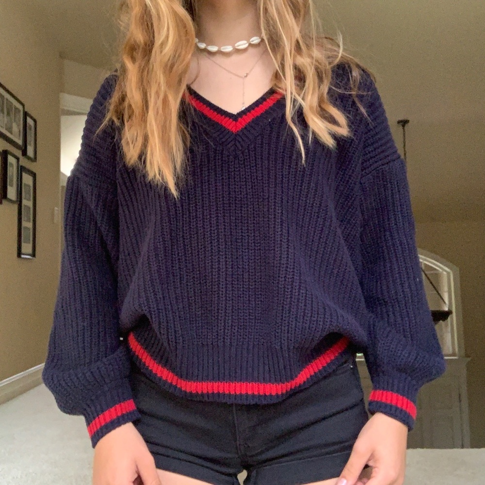 Forever 21 deep V neck knit sweater